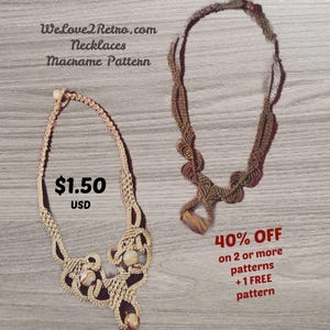 184 Easy Macrame Necklace Pattern  DIY Boho Jewelry Tutorial  Beginner PDF, macrame jewelry, DIY macrame necklace, macrame cord necklace.