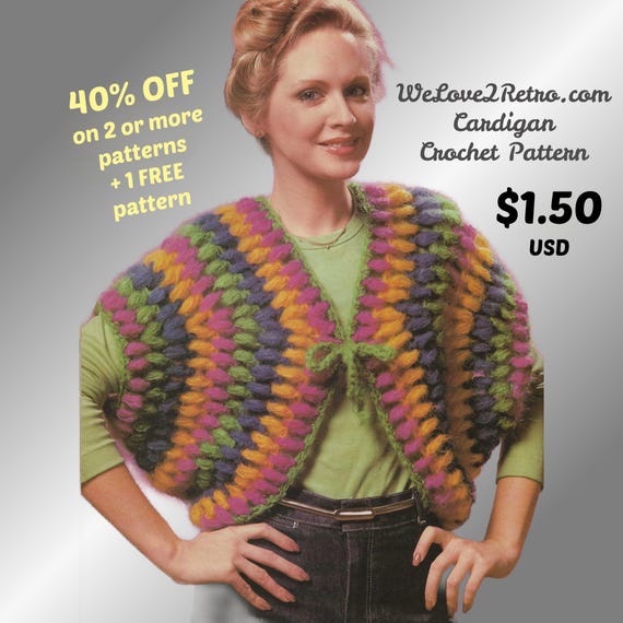 255- Granny Square Crochet Cardigan Pattern – Boho Jacket PDF for