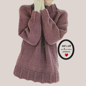 Lässiges Strickmuster (PDF) • Grobstrickpullover für Damen, Oversize-Tunika*