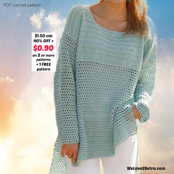 RETIREMENT-SALE***  Crochet Summer Top Pattern PDF – Boho Sun Shirt, Easy Tank, Plus-Size Beachwear
