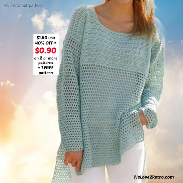 REBAJAS POR JUBILACIÓN*** Patrón de top de verano a crochet en PDF: camiseta bohemia, camiseta de tirantes fácil, ropa de playa de talla grande