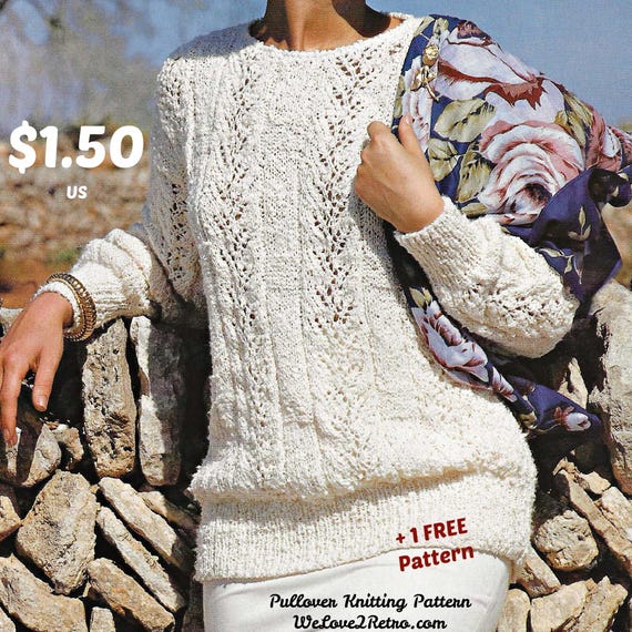 296 Sweater Knitting Pattern, Knit Sweater Pattern, Hand Knit