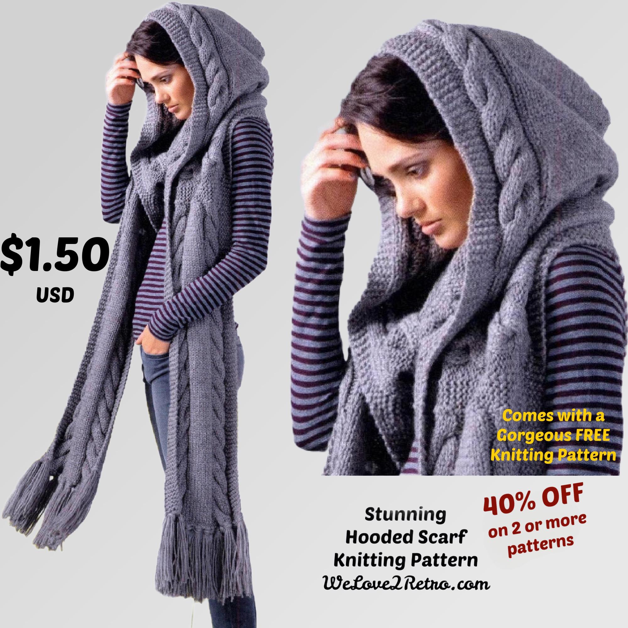 Wool Hooded Scarf - Etsy