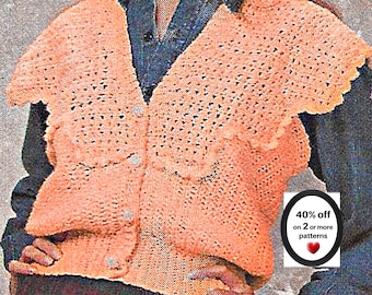 RETIRING-SOON*  Vest Crochet Pattern PDF – Lacy Vintage Summer Top