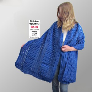 RETIREMENT-SALE*** Boho Crochet Shawl Pattern PDF - Easy Textured Wrap ...