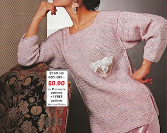 WYPRZEDAŻ EMERYTALNA*** Wzór na sweter szydełkowy – sweter w stylu boho w stylu vintage, łatwy projekt modowy dla kobiet w formacie PDF