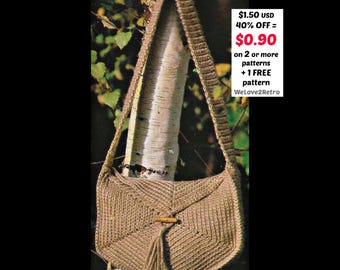 Patroon gehaakte boho-tas pdf – eenvoudige vintage crossbody-tas, handgemaakt