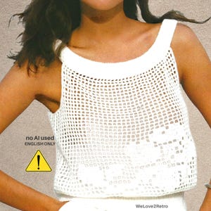 RETIREMENT-SALE*  Crochet Sun Top Pattern - Boho Lace Summer Tank - Festival Shirt Vintage Women PDF