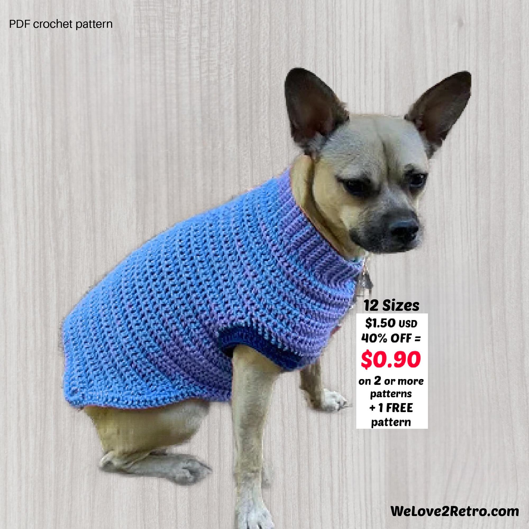Easy Crochet Simple Dog Sweater Pattern Dandy Dog Sweater: Easy Crochet Dog  Sweater Pattern
