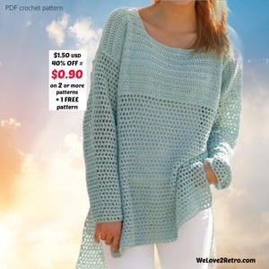 廃盤セール*** かぎ針編みサマートップスパターン - ボヘミアンサンシャツ、イージータンクトップ、プラスサイズビーチウェアレイヤー
