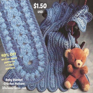 1136 Mile-a-Minute Baby Blanket Crochet Pattern, Crochet Baby Blanket Pattern, Easy, Beginner, Handmade, Afghan, Quick, Digital, Printable