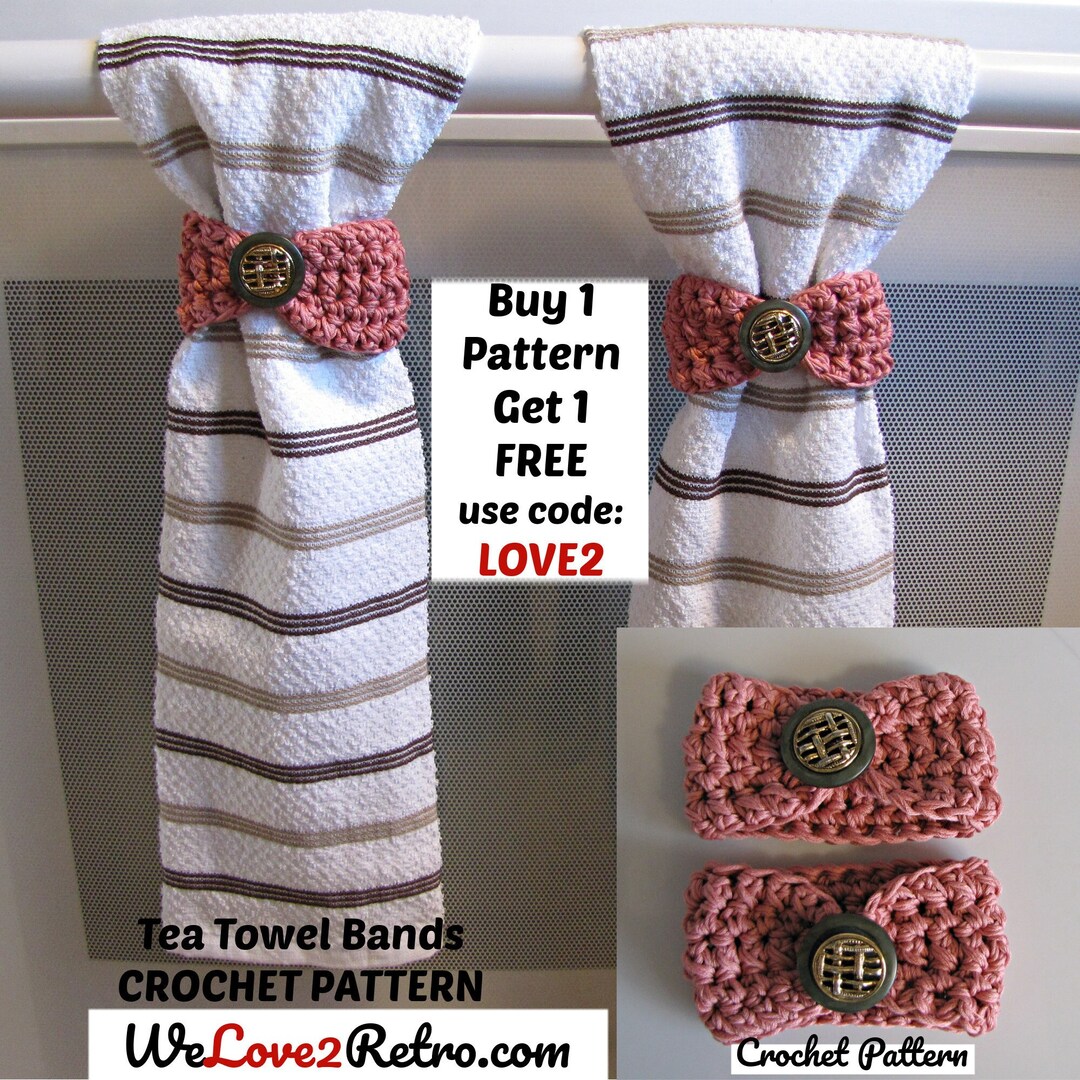 133a2 Tea Towel Bands CROCHET PATTERN, Towel Holders Crochet PATTERN