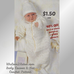 352 Coziest Hat and Baby Cocoon Crochet Patterns + 1 FREE PATTERN, crochet baby cocoons, baby cocoons PDF, crochet cocoons, newborn cocoons.
