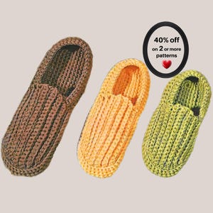 RETIREMENT-SALE*  Crochet Slippers Pattern • Cozy House Shoes • Vintage Unisex Crochet PDF