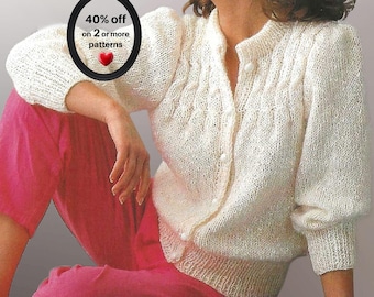RETIREMENT-SALE*  Knit Cardigan Pattern Vintage Jacket Cozy Sweater Women Knitwear Retro PDF Design