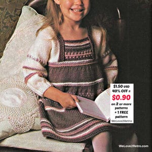 girls dress pattern knit etsy Girl Knit Dress Pattern, Toddler Dress Knitting Pattern Easy, Knit Girls Dress Pattern, Baby Dress Knitting Pattern, Knit Dress Pattern Kids