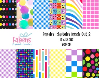 Inside Out 2 / Digital Paper / 12 pattern high quality / Background / Inside Out 2 Digital Paper / Pattern