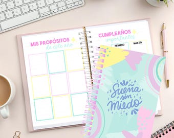 Agenda Perpetua / Medio Oficio / Agenda Perpetua / Planeador Imprimible / PDF Imprimible / Descarga Instantanea / Agenda sin fechas A5