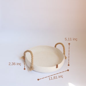 Catch All Tray, White Cotton Rope Trays, Handmade Basket for Livining ...