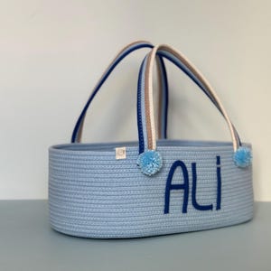 Kundenspezifischer Baumwollseilkorb, personalisierter Baby-Bio-Geschenkkorb, Baumwollwindel-Organizer, Kinderzimmerdekoration für Baby, Babyparty