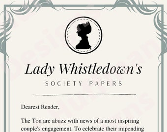 Invitación Bridgerton Lady Whistledown