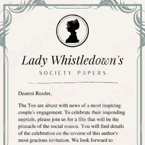 Bridgerton Lady Whistledown Invitation