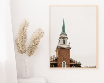 Historic Building Wall Art Digital Download, Church Wall Decor, Christian Photography Clintonville Ohio