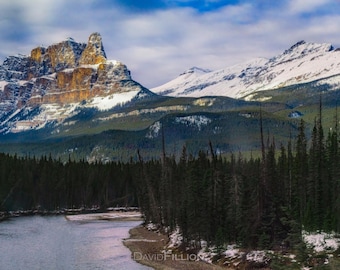 Travel / Banff, Alberta / Castle Mountain with Bow River