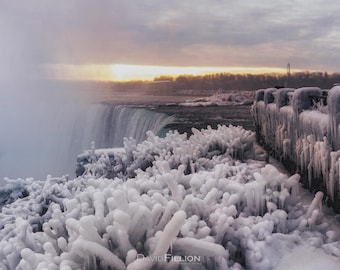 Niagara Falls Winter Landscape Photo Print: Icy Waters