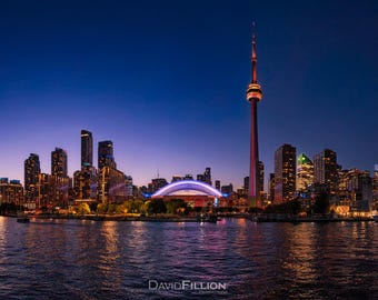 Toronto / Skyline at Twilight from the Harbour - Photography Print / Wall Art