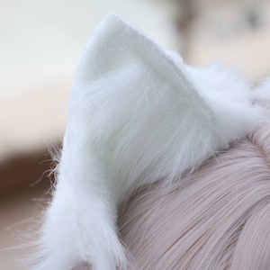 Whire cat ears
