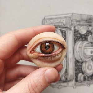 Custom Eye Brooch or Necklace: Handmade Gothic Oddity