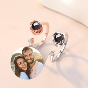 Custom Photo Projection Ring, Projection Ring Photo, Best Friend Gift, Personalized Tulip Statement Ring, Matching Bridesmaid Wedding Gift
