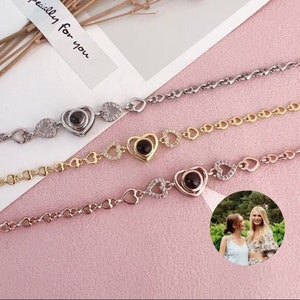 Personalisierte Herz-Projektions-Armband, Herz-Foto-Armband, benutzerdefinierte Foto-Projektion-Armband, Projection Armbänder, Erinnerungsgeschenk für Sie