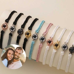 Photo Projection Bracelet, Personalized Photo Projection Charm Bracelet, Picture Projector, Gift for Her Him, Dainty Birthday Wedding Gift