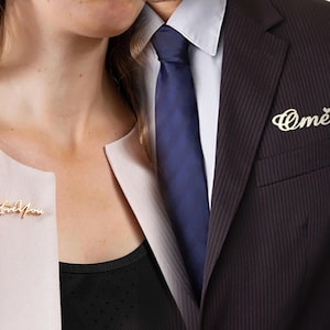 Broche con nombre personalizado, broche personalizado, broche con nombre personalizado, broche personalizado, broche con monograma para vestido, regalo para dama de honor, regalo para ella y él