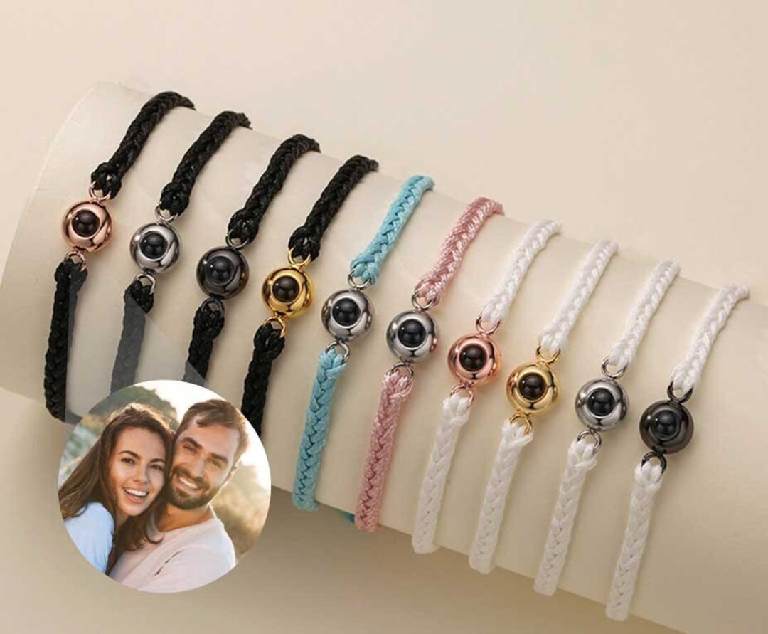 Photo Projection Bracelet, Personalized Photo Projection Charm Bracelet