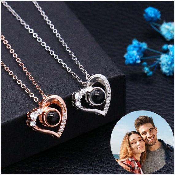 Photo Heart Locket Personalised Necklace with Picture Inside Rose Gold –  IfShe UK