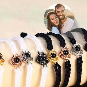 Photo Projection Bracelet, Photo Bracelet for Men Women, Couples Bracelet, Picture Bracelet for Him, Memorial Bracelet, Gift for Him Her