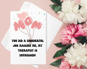 Mothers Day Card for Mom Birthday Card for Mom funny Mothers Day Card From Daughter From Son Oldest Child Mother's Day Gift Witty Mom Card