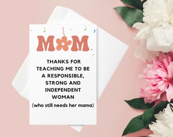Funny Mothers Day Card for Mom Birthday Card for Mom Gift From Daughter From Son Oldest Child Mother's Day Gift Witty Mom Card