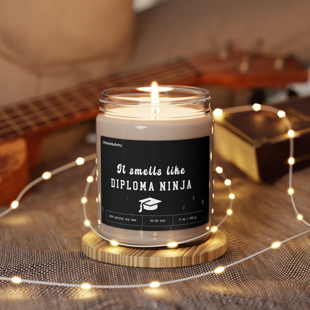 Graduation Candle Gift,funny Candle 9oz Soy Wax Smells Like Diploma ...