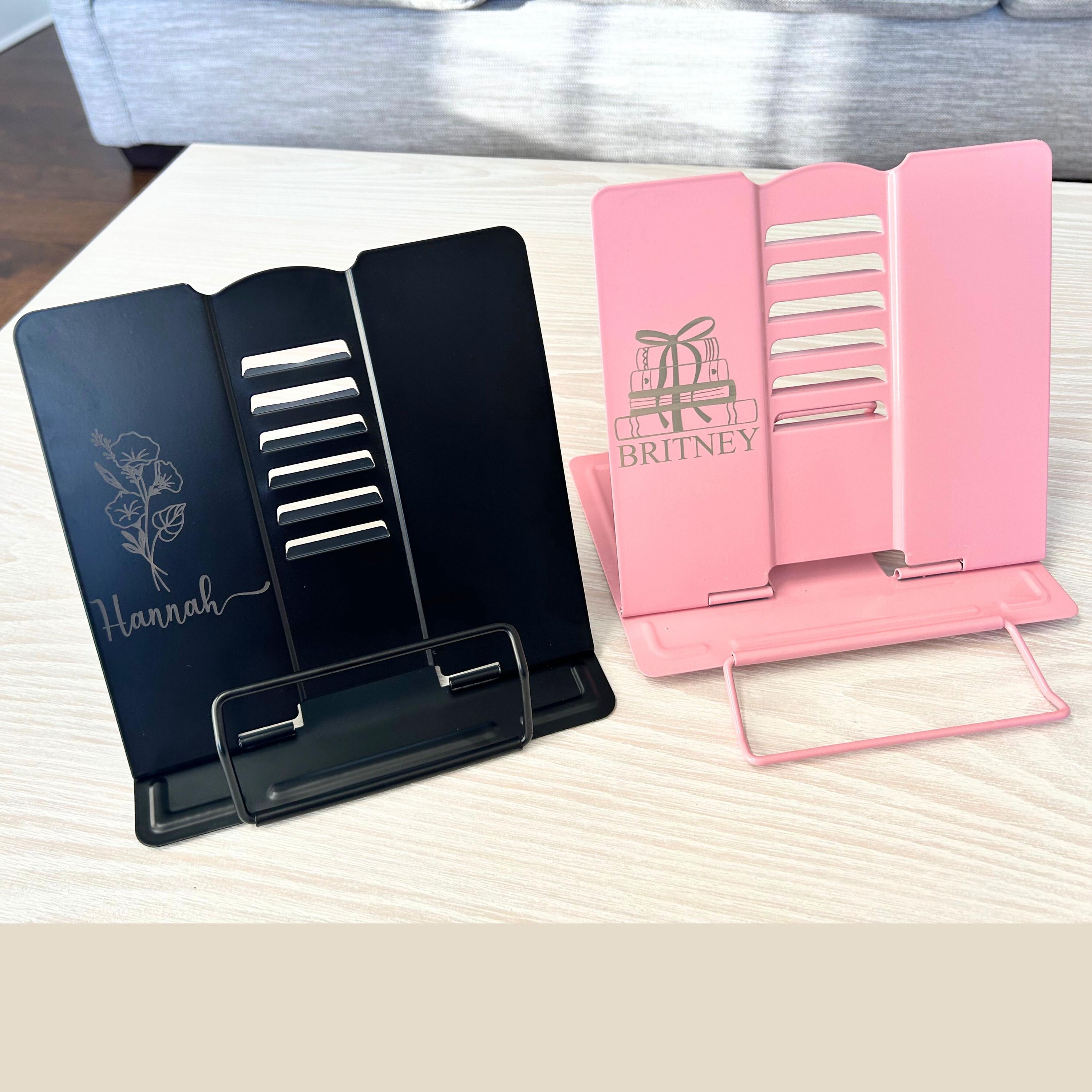 Personalized Metal Book Stand, Custom Engraved Cookbook Holder, Bible ...