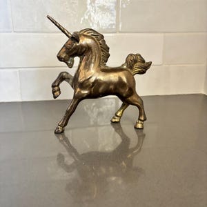 Vintage Solid Brass Unicorn Figure