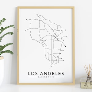 Poster di Los Angeles / Poster di Los Angeles / Poster della città di Los Angeles / Mappa di Los Angeles / Stampa di Los Angeles