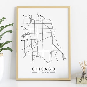 | d’affiches de Chicago | d’affiches de la ville de Chicago affiches modernes de Chicago | | de carte de Chicago Chicago Imprimer