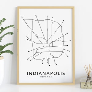 Indianapolis Poster | City of Indianapolis Poster | Modern Indianapolis Poster | Indianapolis Map | Indianapolis Print