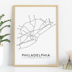 Philadelphia Print | Philadelphia Poster | Modern Philadelphia Print | Map of Philadelphia | Philadelphia Map | Philadelphia, PA Poster
