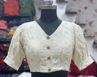 Camric cotton saree blouse, White cotton blouse for Indian saree, latest design blouse for women, Indian Blouse Art