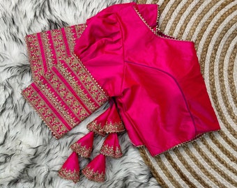 Beautiful saree blouse for women, Embroidery blouse with sequence work, Readymade saree blouse, Indian Blouse Art